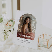 ミニマモダンリストQuinceaneraアーチ写真ウェルカム 台座サイン