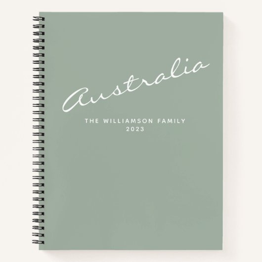 ミニマモダンリストSageパーソナライズされた Travel Journal ノートブック (正面)