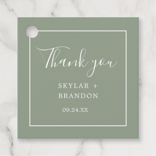 ミニマモダンリストSage Greenありがとう フェイバータグ (正面)