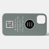 ミニマモダンリストSage GreenカスタムロゴQRコード Case-Mate iPhoneケース (裏面 (横))