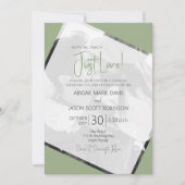 📸💚ミニマモダンリストSage Green Just 結婚 Love's 招待状 (正面)