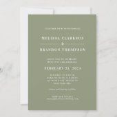 ミニマモダンリストSage Green Photo結婚's 招待状 (正面)