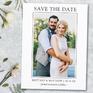 ミニマモダンリストSave The Date Coule Photo ポストカード
