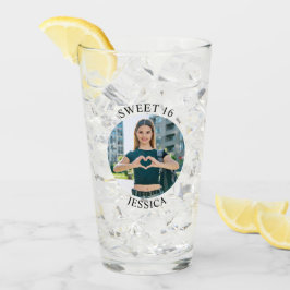 ミニマモダンリストSweet 16誕生日サークル写真 タンブラーグラス