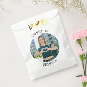 ミニマモダンリストSweet 16誕生日サークル写真 フェイバーバッグ (封をした状態)