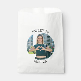 ミニマモダンリストSweet 16誕生日サークル写真 フェイバーバッグ