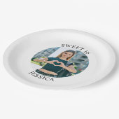 ミニマモダンリストSweet 16誕生日サークル写真 ペーパープレート (アングル)