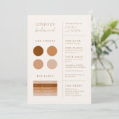 ミニマモダンリストTan Arch Bridesmaid情報カード 招待状 (スタンド正面)