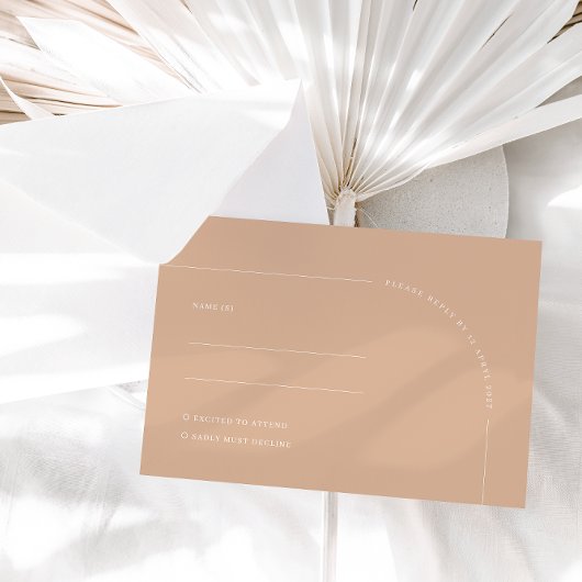 ミニマモダンリストTan Boho Arch RSVPカード
