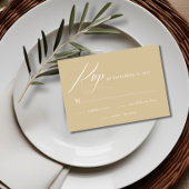 ミニマモダンリストTan RSVP結婚のカード 出欠カード