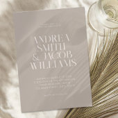 ミニマモダンリストTaupe Chic結婚ズ 招待状