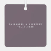 ミニマモダンリストTaupe Grayカップル結婚の写真 メタルオーナメント (裏面)