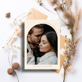 ミニマモダンリストTerracottaアーチ写真結婚の 招待状