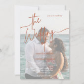 ミニマモダンリストTerracotta写真結婚の 招待状 (正面)