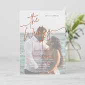 ミニマモダンリストTerracotta写真結婚の 招待状 (スタンド正面)