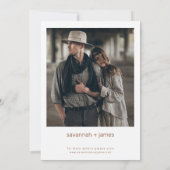 ミニマモダンリストTerracotta書道結婚の 招待状 (裏面)