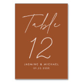 ミニマモダンリストTerracotta結婚の テーブルナンバー (正面)
