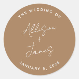 ミニマモダンリストTerracotta結婚の ラウンドシール