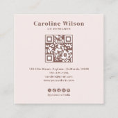 ミニマモダンリストTerracotta QRコード写真 スクエア名刺 (裏面)