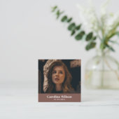 ミニマモダンリストTerracotta QRコード写真 スクエア名刺 (スタンド正面)