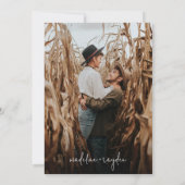 ミニマモダンリストTierra Brown Photo結婚's 招待状 (裏面)