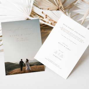 ミニマモダンリストWe得結婚した写真結婚のアン 案内状