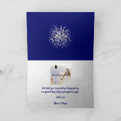 ミニマモダンリス王室のトブルーアンドシルバーグリッター サンキューカード (内部)