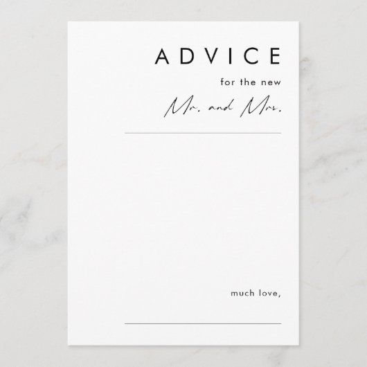 ミニマモダンリス結婚トのアドバイスカード アドバイスカード (正面)
