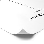 ミニマモダンリス結婚トのゲストブックサイン ポスター (角)