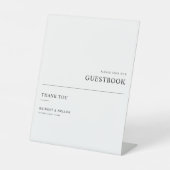 ミニマモダンリス結婚トのゲストブックテーブルサイン 台座サイン (正面)