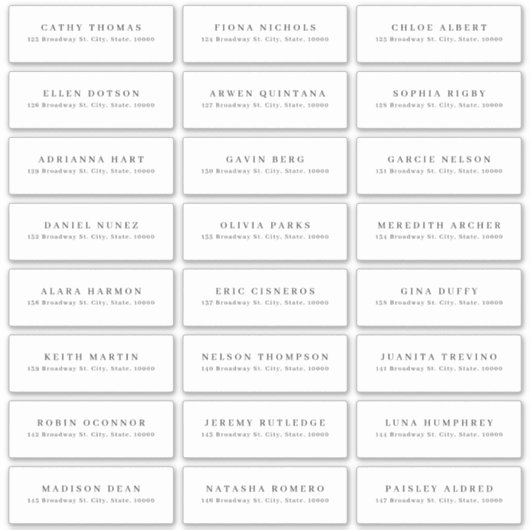 ミニマモダンリス結婚トのゲスト住所 シール (正面)