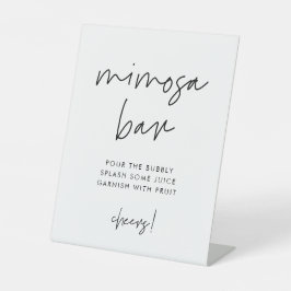 ミニマモダンリス結婚トのミモザバー 台座サイン