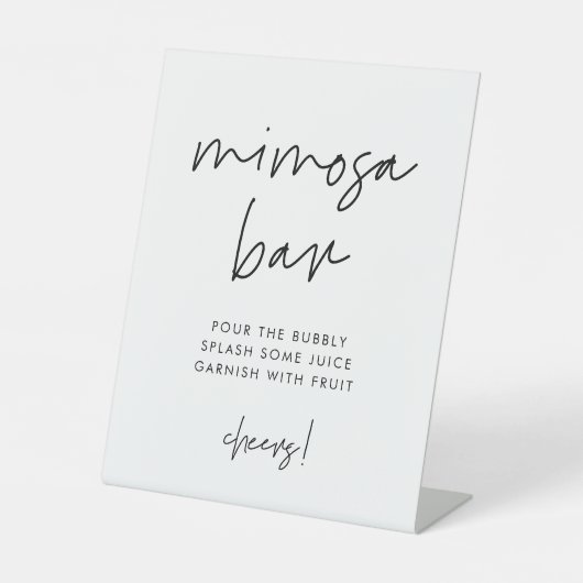 ミニマモダンリス結婚トのミモザバー 台座サイン (正面)
