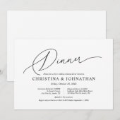 ミニマモダンリス結婚トのリハーサルとディナー 招待状 (正面/裏面)