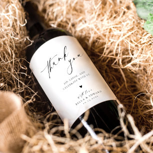 ミニマモダンリス結婚トの感謝ワインラベル ワインラベル