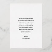 ミニマモダンリス結婚トの感謝 箔招待状 (裏面)