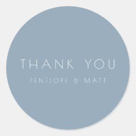 ミニマモダンリス結婚トの感謝Dusty Blue ラウンドシール
