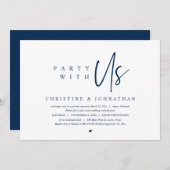 ミニマモダンリス結婚トの駆け落ち、パーティー 招待状 (正面/裏面)