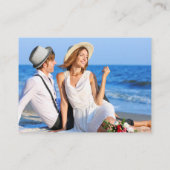 ミニマモダンリス結婚トのQR RSVPオーバーレイフォト エンクロージャーカード (裏面)