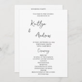 ミニマモダンリス結婚ト式、手書き プログラム (正面/裏面)