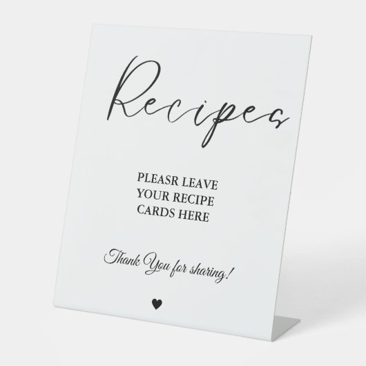 ミニマモダンリス離れトのレシピブライダルシャワー 台座サイン (正面)