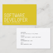 ミニマモダンリズムスタイルデジタル文字レモンイエロー 名刺 (正面/裏面)