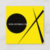 ミニマモダンリズム抽象芸術アートイエローブラック スクエア名刺 (正面)
