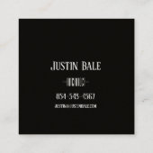 ミニマモダンリズム抽象芸術アートイエローブラック スクエア名刺 (裏面)