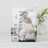 ミニマモダンリズム結婚式招待状ホワイト 招待状 (スタンド正面)