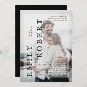 ミニマモダンリズム結婚式招待状ホワイト 招待状 (正面/裏面)