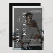 ミニマモダンリズム結婚式招待状写真 招待状 (正面/裏面)