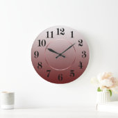 ミニマモダンリズム茶アグラデーションラビア数字 ラージ壁時計 (ホーム)