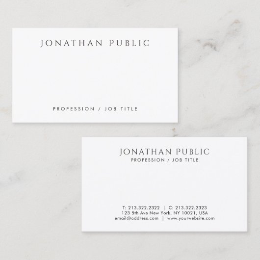 ミニマモダンリパーソナライズされたスト美テンプレート 名刺 (正面/裏面)