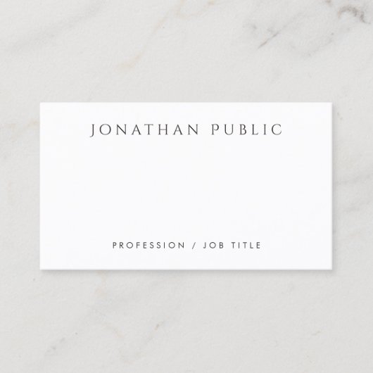 ミニマモダンリパーソナライズされたスト美テンプレート 名刺 (正面)